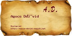 Agocs Dávid névjegykártya