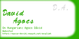 david agocs business card